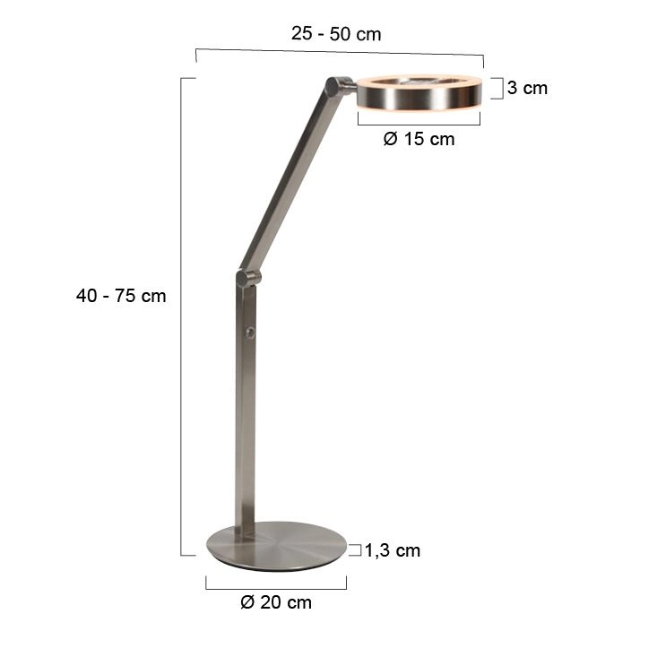 Design table lamp Ringlux brushed metal Steinhauer 8712746180893