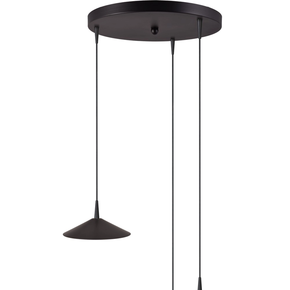 3-light pendant lamp Ceppo black Ø 18cm round Masterlight 8718121358628