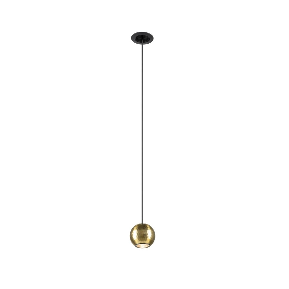 Recessed pendant light Dysko black with gold