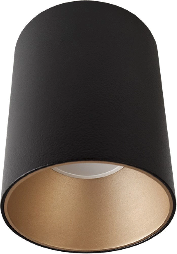 Black surface-mounted spotlight Eye 8.9cm with gold
