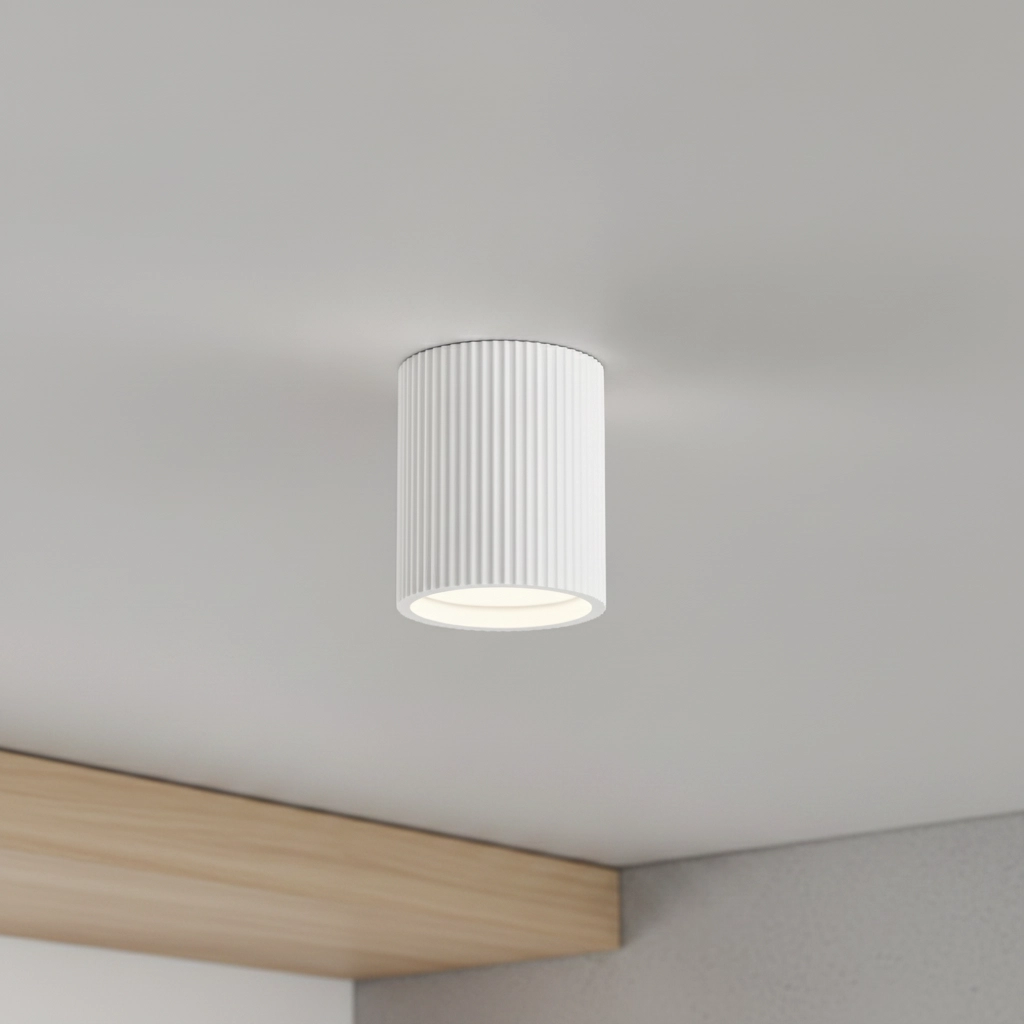 Paintable ceiling lamp Toulouse Ridges