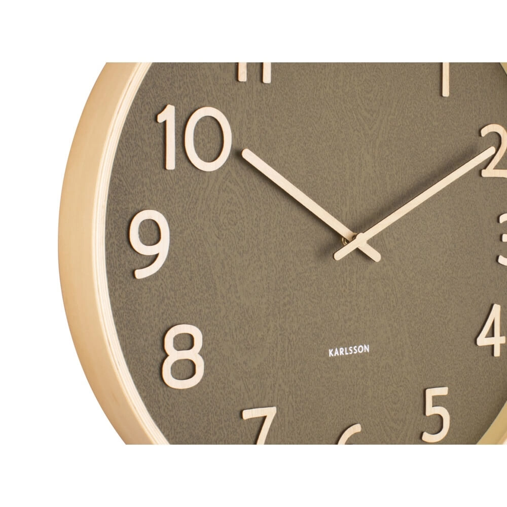 Wall clock Pure wood green - Ø 40cm Karlsson 8714302710209