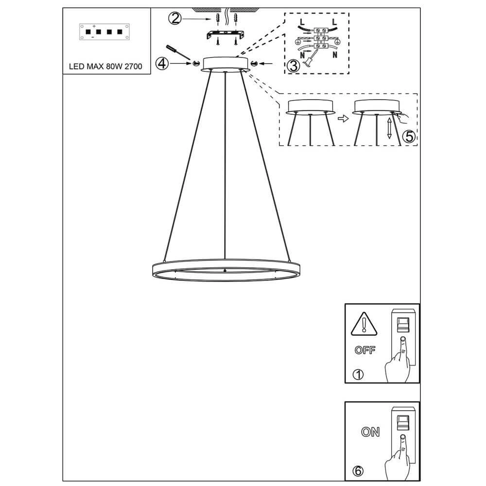 Design pendant lamp Ringlux black Ø 100cm Steinhauer 8712746171686
