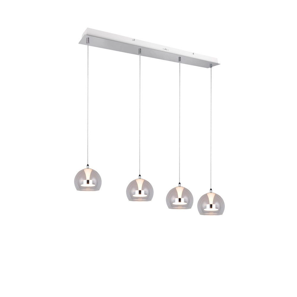 Pendant lamp Flynt 4-light chrome