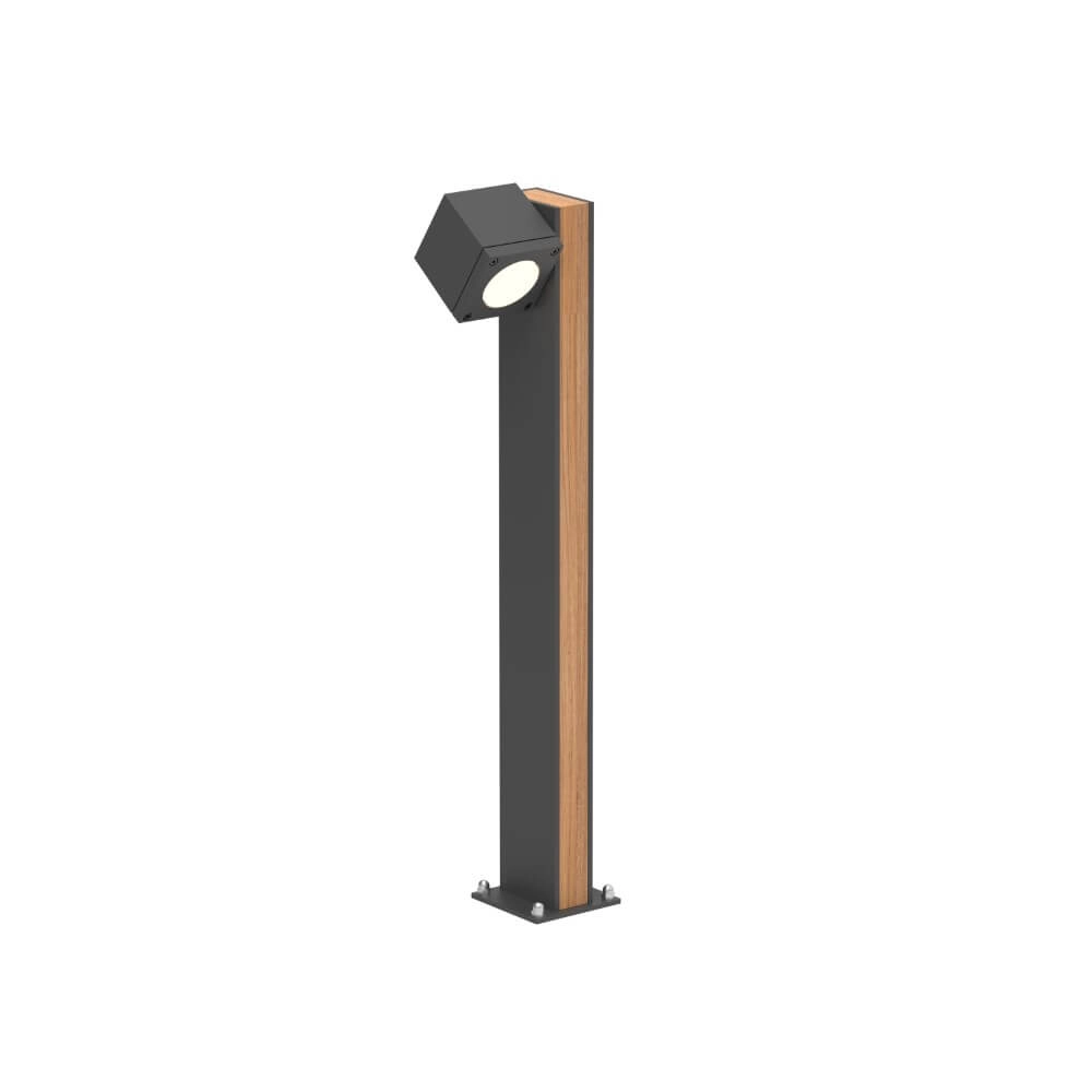 Garden spotlight Q-Bic Teak 1 60cm wood-anthracite