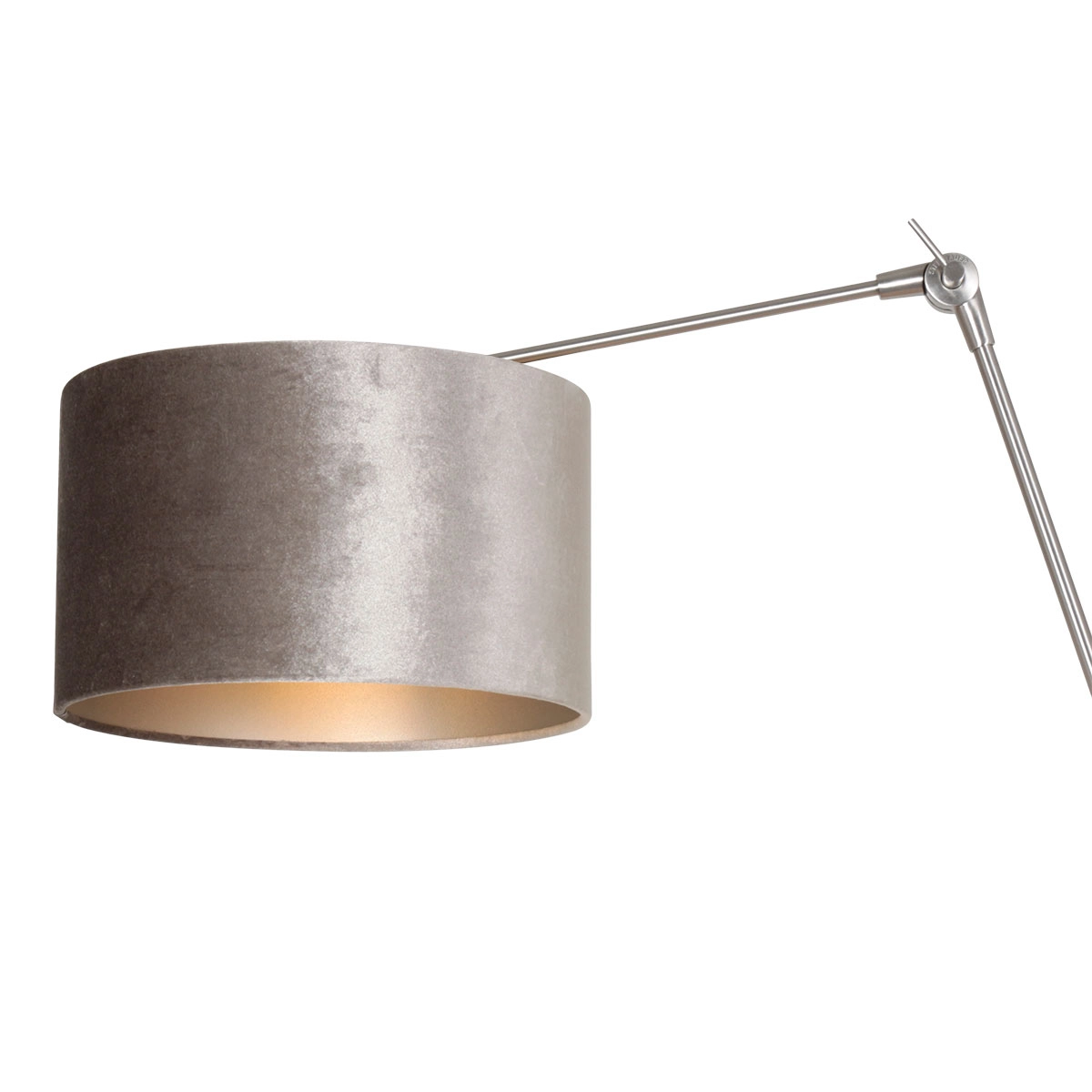 Wall Reading Lamp Prestige Chic Stainless steel with 30cm taupe velvet shade Steinhauer 8712746145809