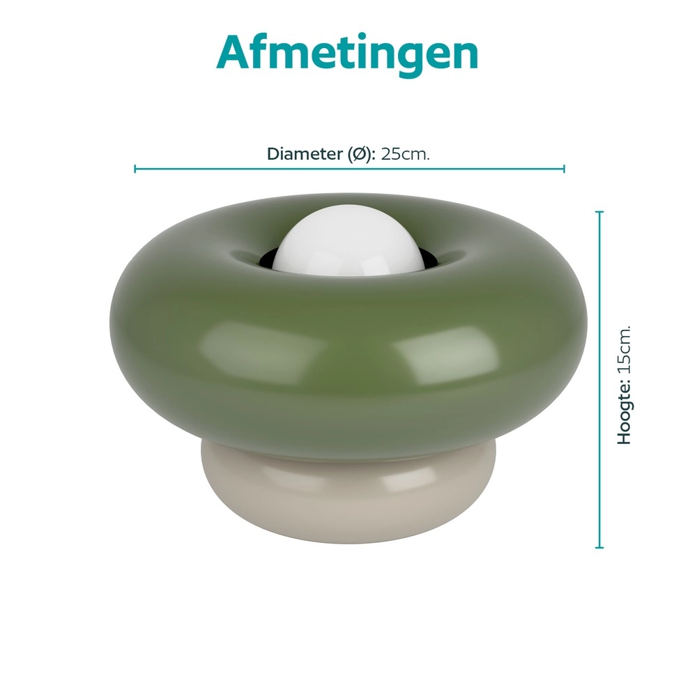 Design table lamp Torchiarolo sand brown with green