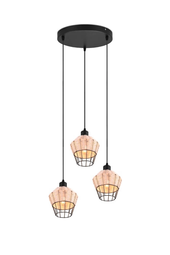 Vide hanging lamp Borka rattan Trio 4017807556131