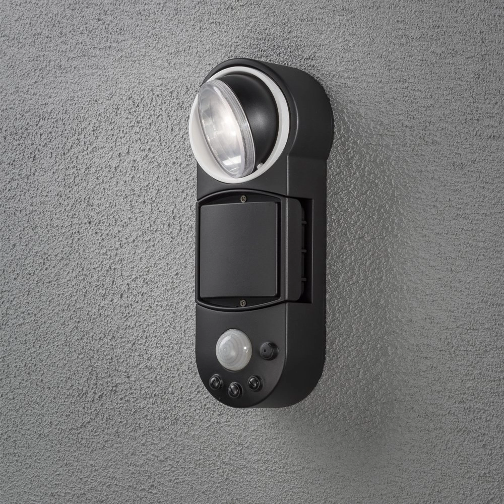 Wall spotlight Prato 10cm black with motion sensor KonstSmide 7318307696752