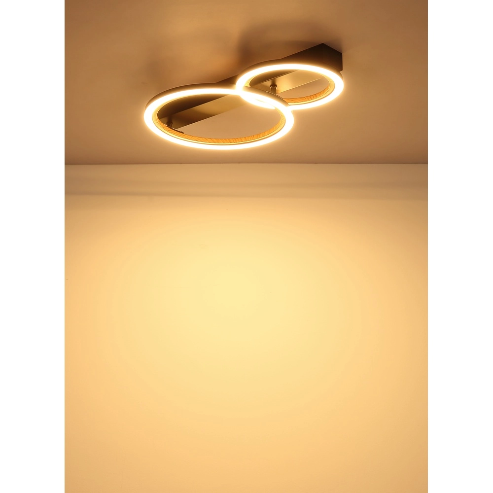 Ceiling lamp Dakari I 2 rings black Globo 9007371522798