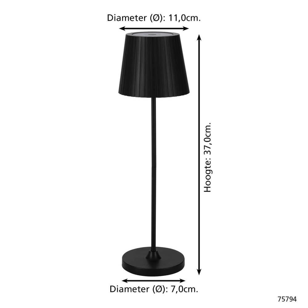 Black table lamp Cabozo Rechargeable Eglo 9002759757946