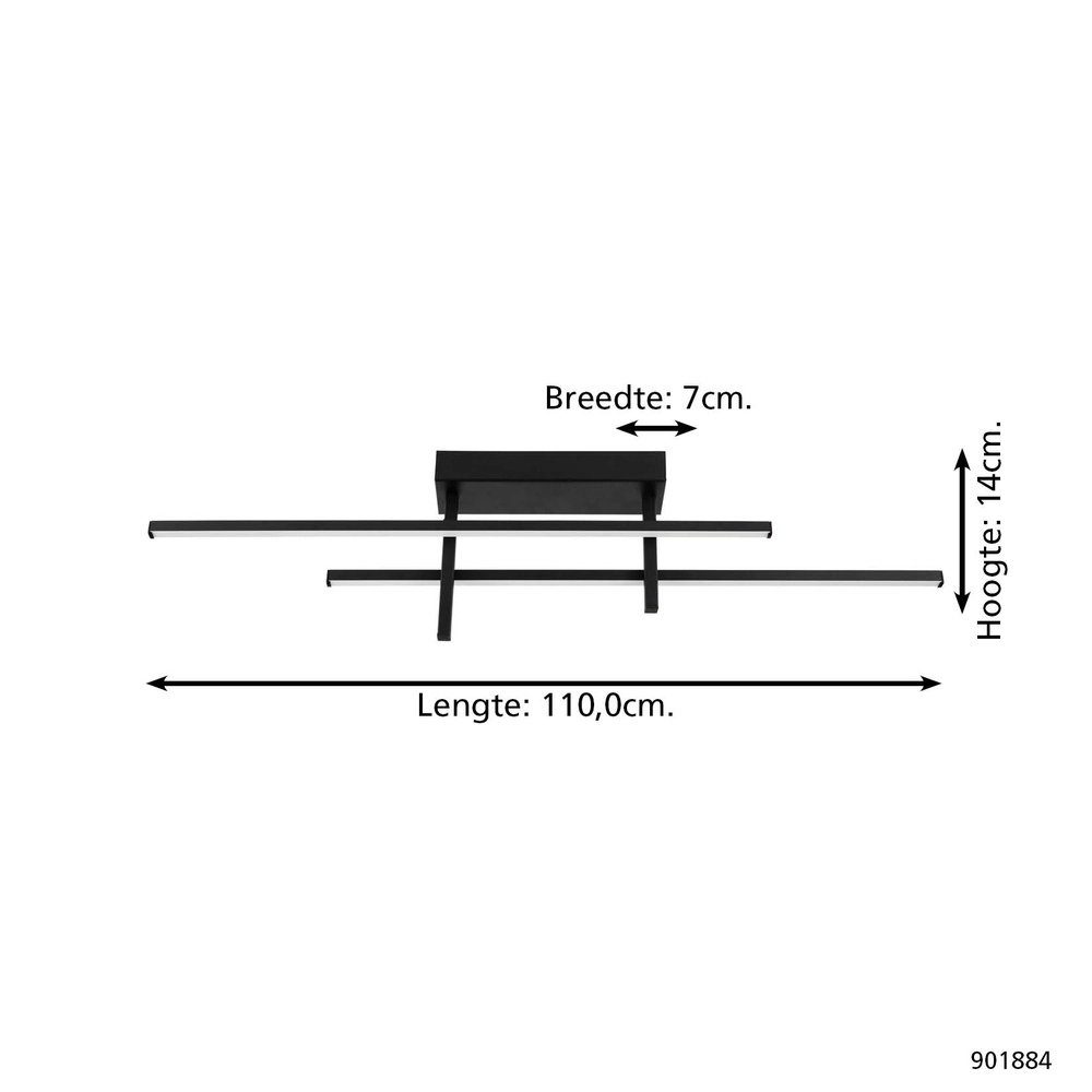 Design ceiling lamp Trepiliano black Eglo 9008606356645