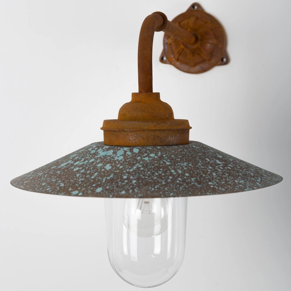 Cast iron wall lamp Provence rust brown with copper KS Verlichting 8714732758307