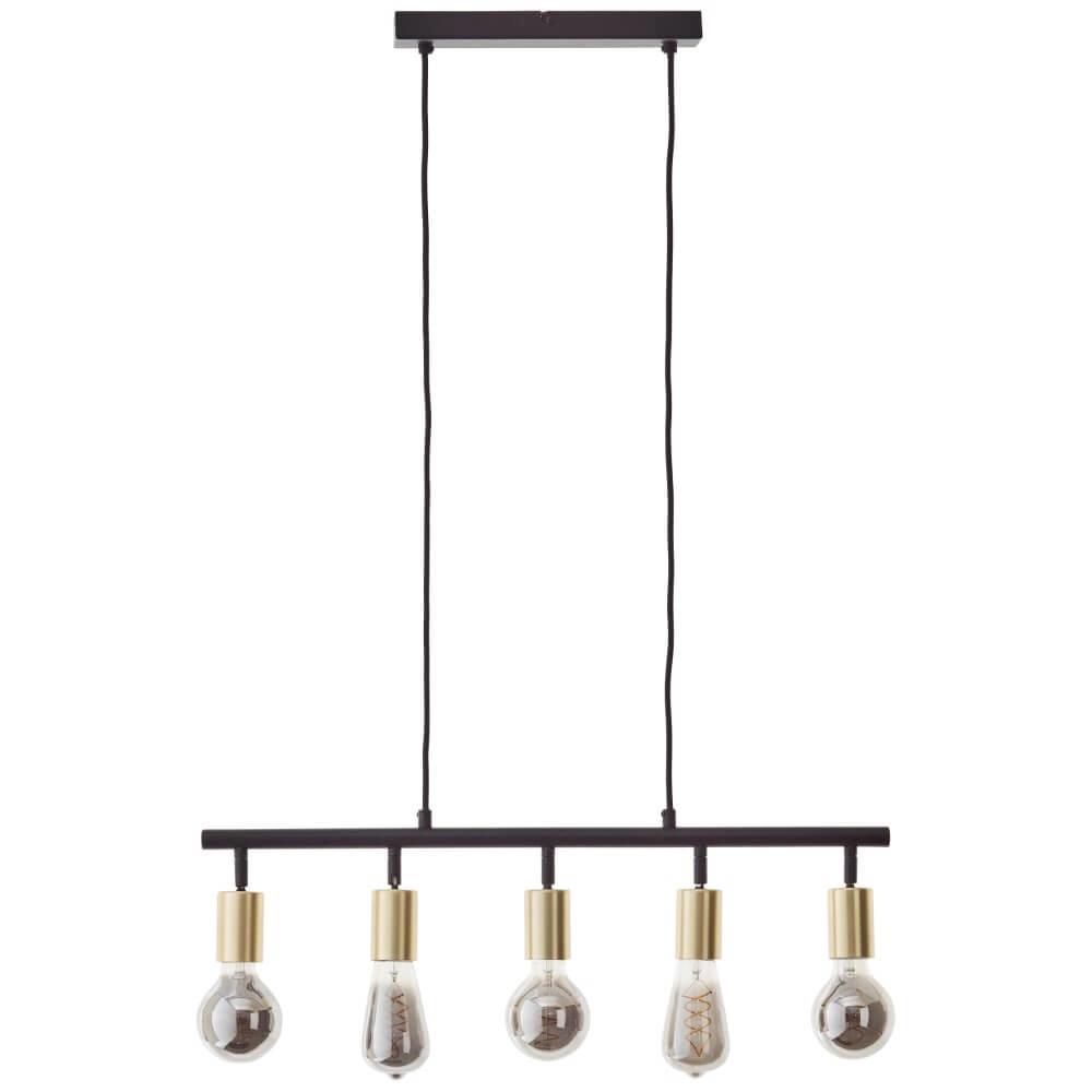 5-light pendant lamp Tiffany black with gold Brilliant 4004353406416