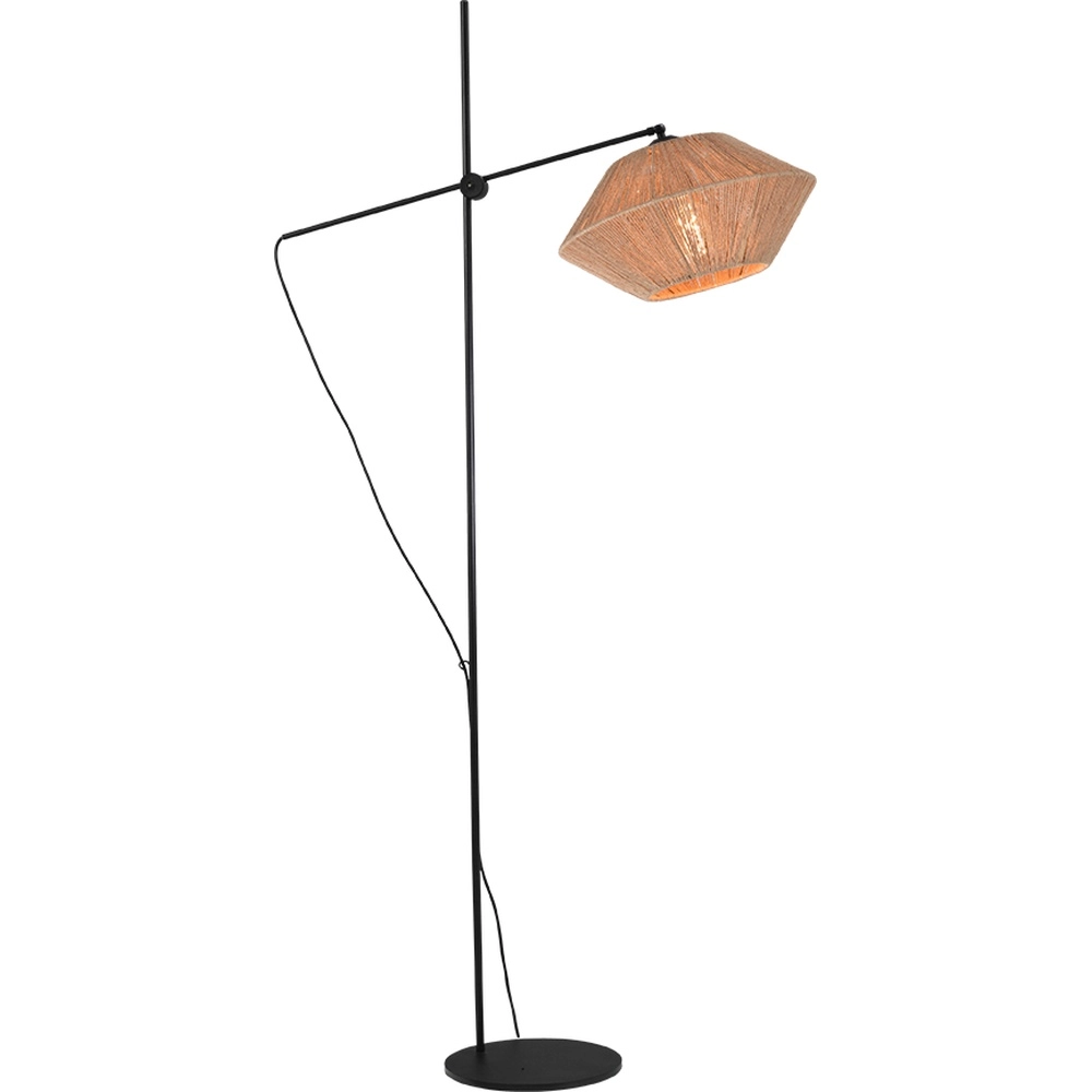 Adjustable floor lamp Bicono with rope cap Ø35cm