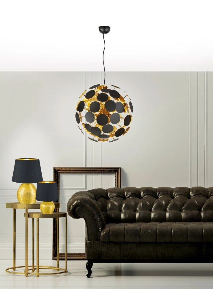 Pendant lamp Discalgo 54cm black with gold Trio 4017807330953