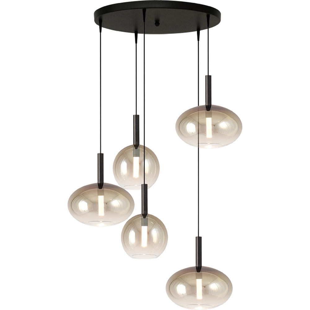 5L vide pendant lamp Lido with gold-fading glass