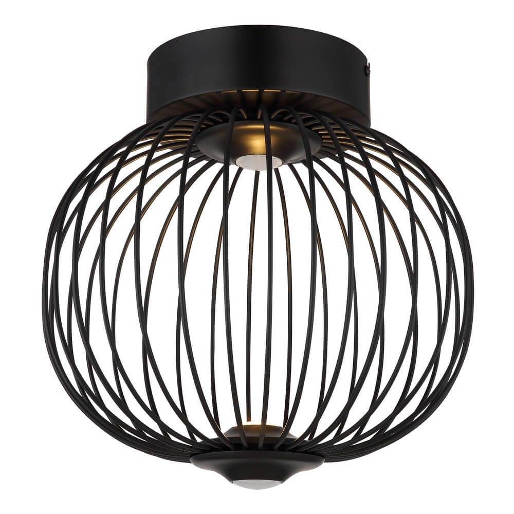 Black ceiling lamp Galway single cage Ø 30cm Globo 9007371465330