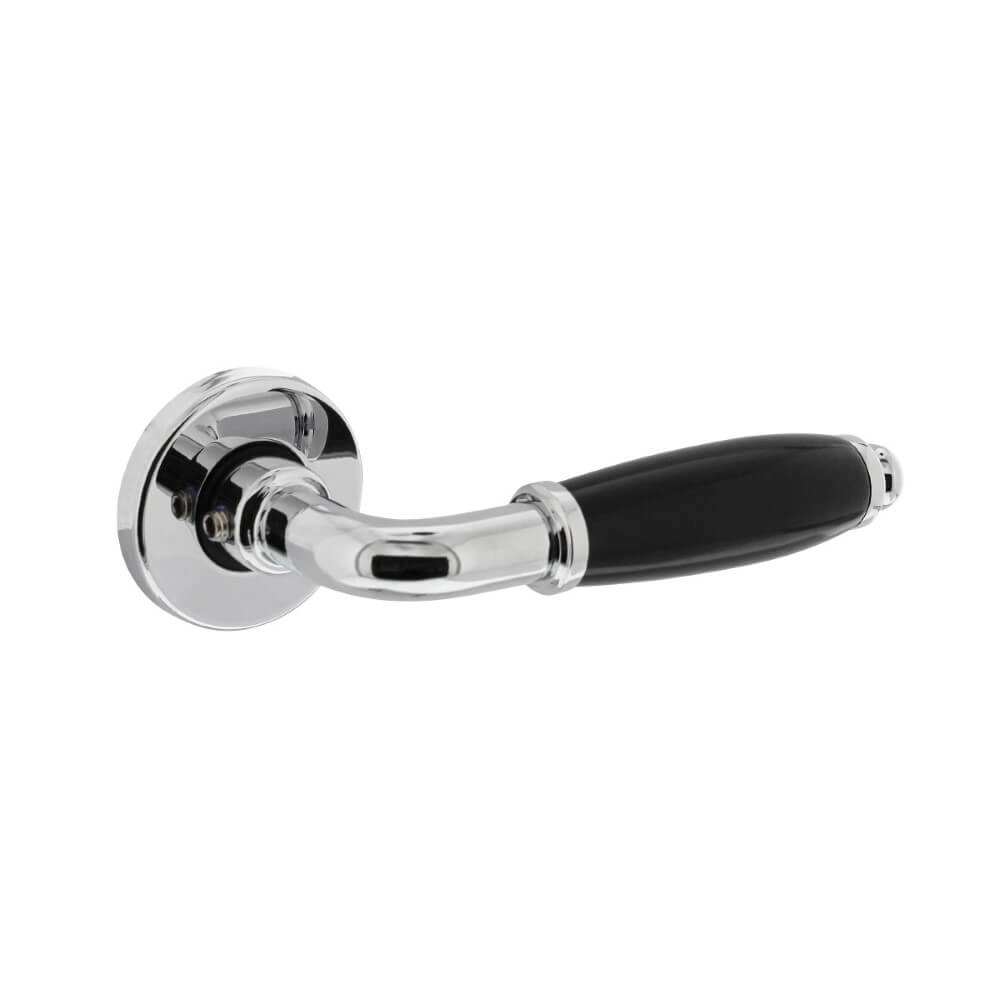 Door handle Courgette on rosette chrome
