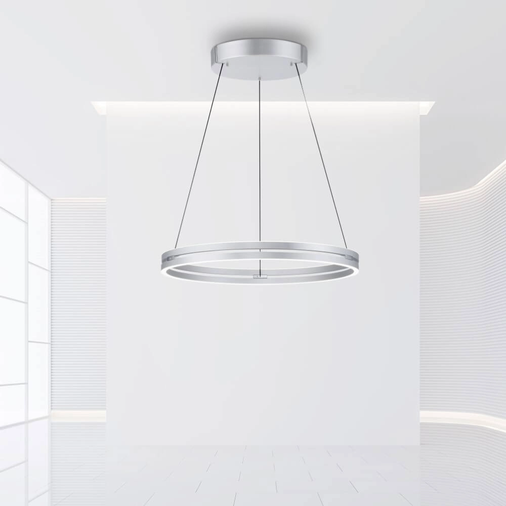 Sleek hanging lamp Pure E-Loop aluminum Ø 70cm Paul Neuhaus 4012248372302