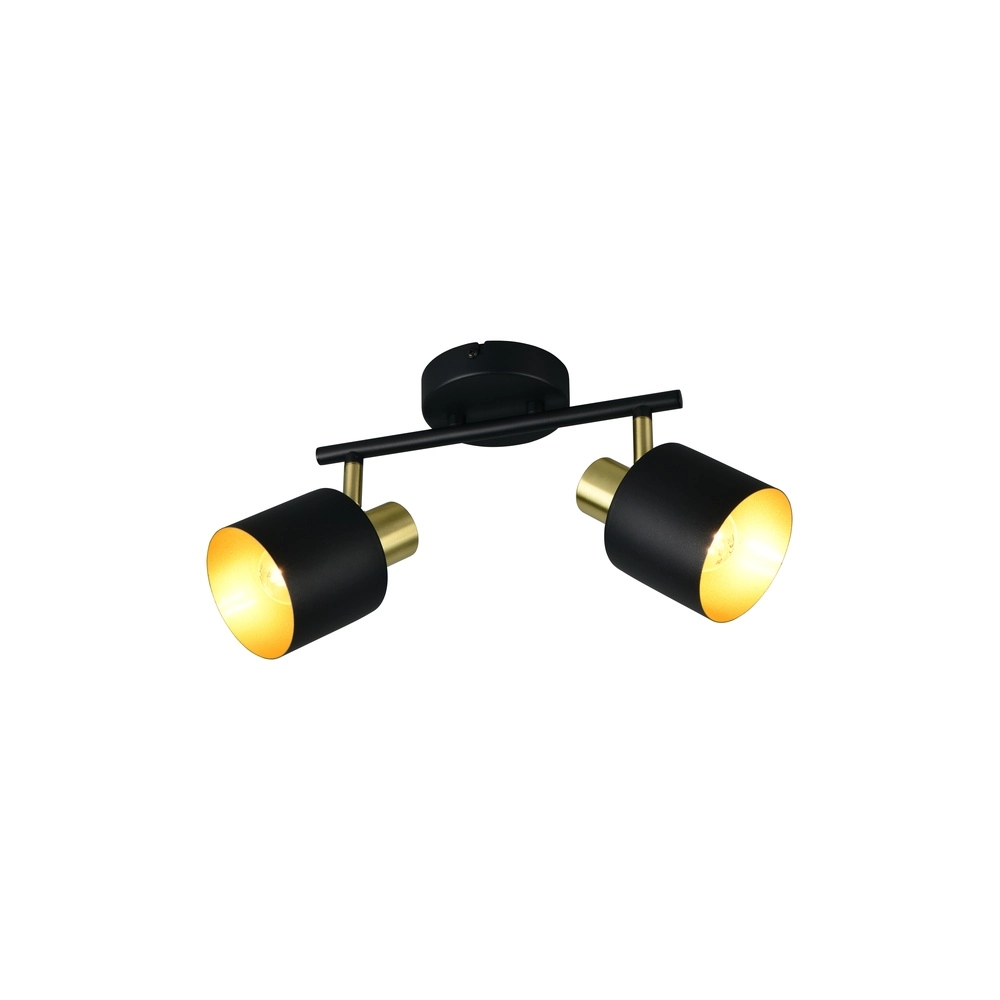 Ceiling lamp Eva 2-light black with gold
