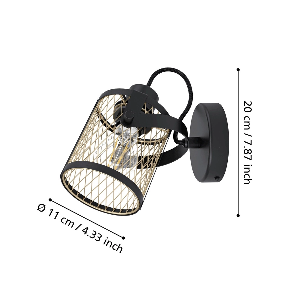 Wall light Dellow black - E27 - tiltable Eglo 9002759435318