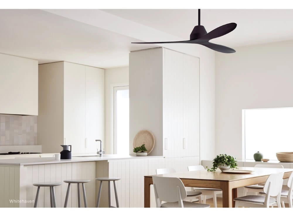 Ceiling fan black without lamp Whitehaven Ø 143cm IP55 Beacon 9333509136446