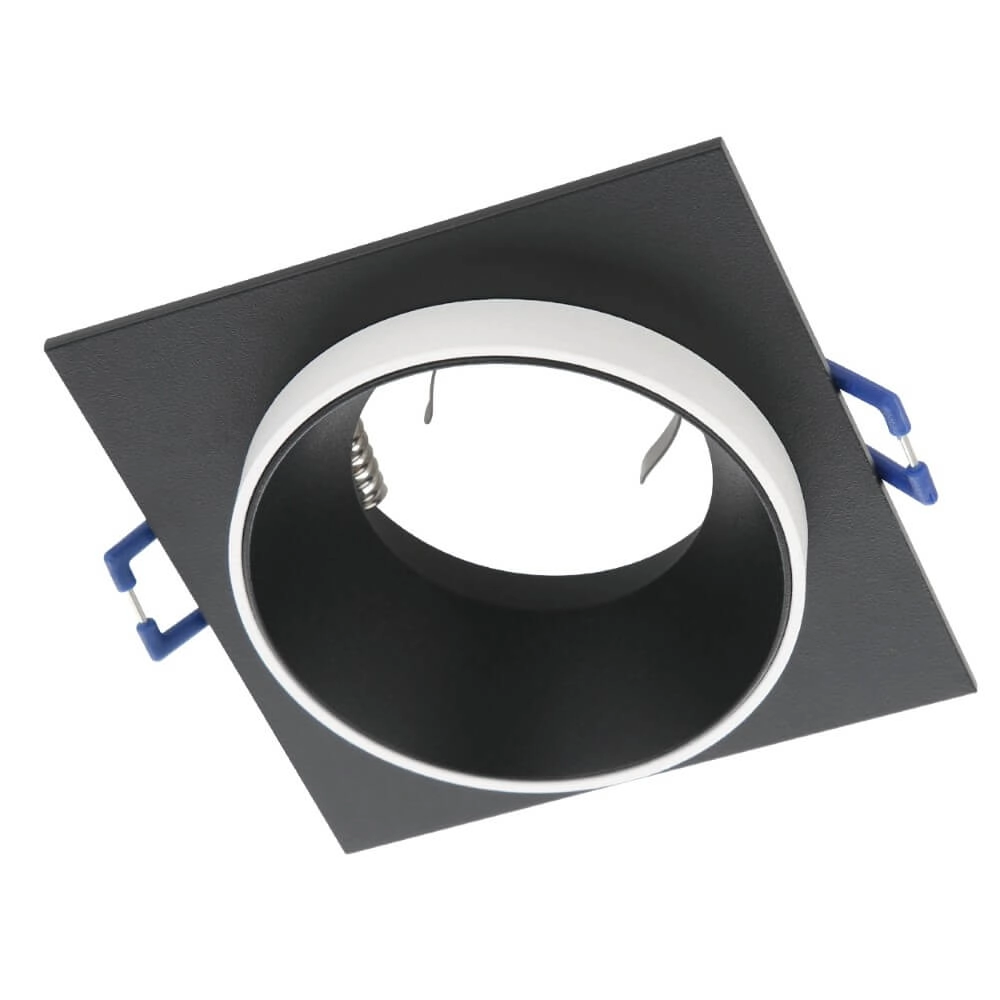 Black recessed spotlight Carosso with white ring