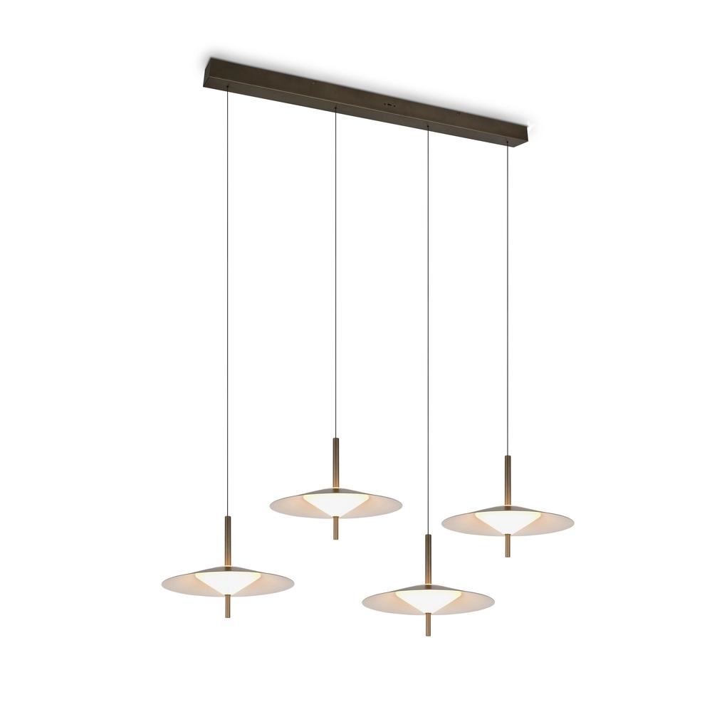 Design pendant lamp Amalo 4-light platinum brown