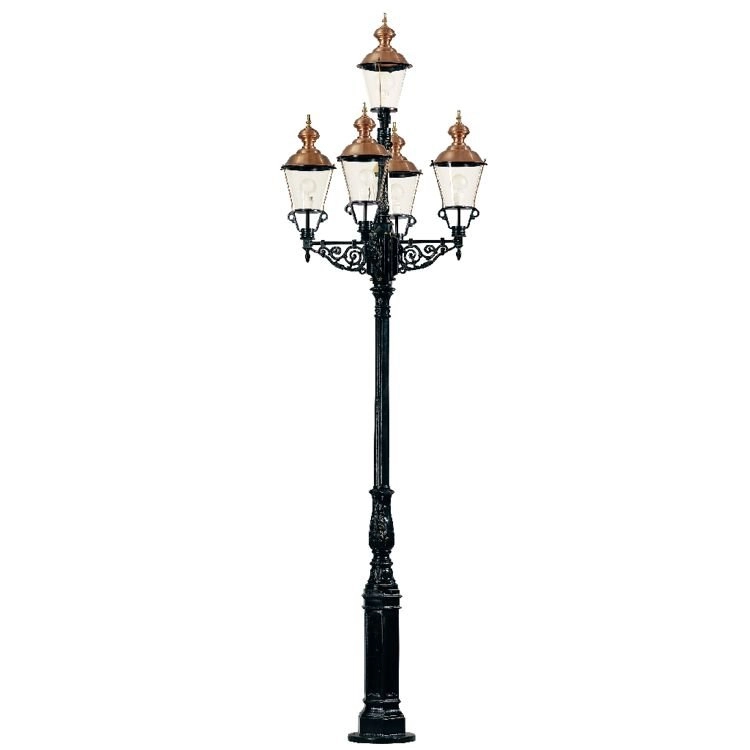 Nostalgic garden lamp Monaco 5-light - black