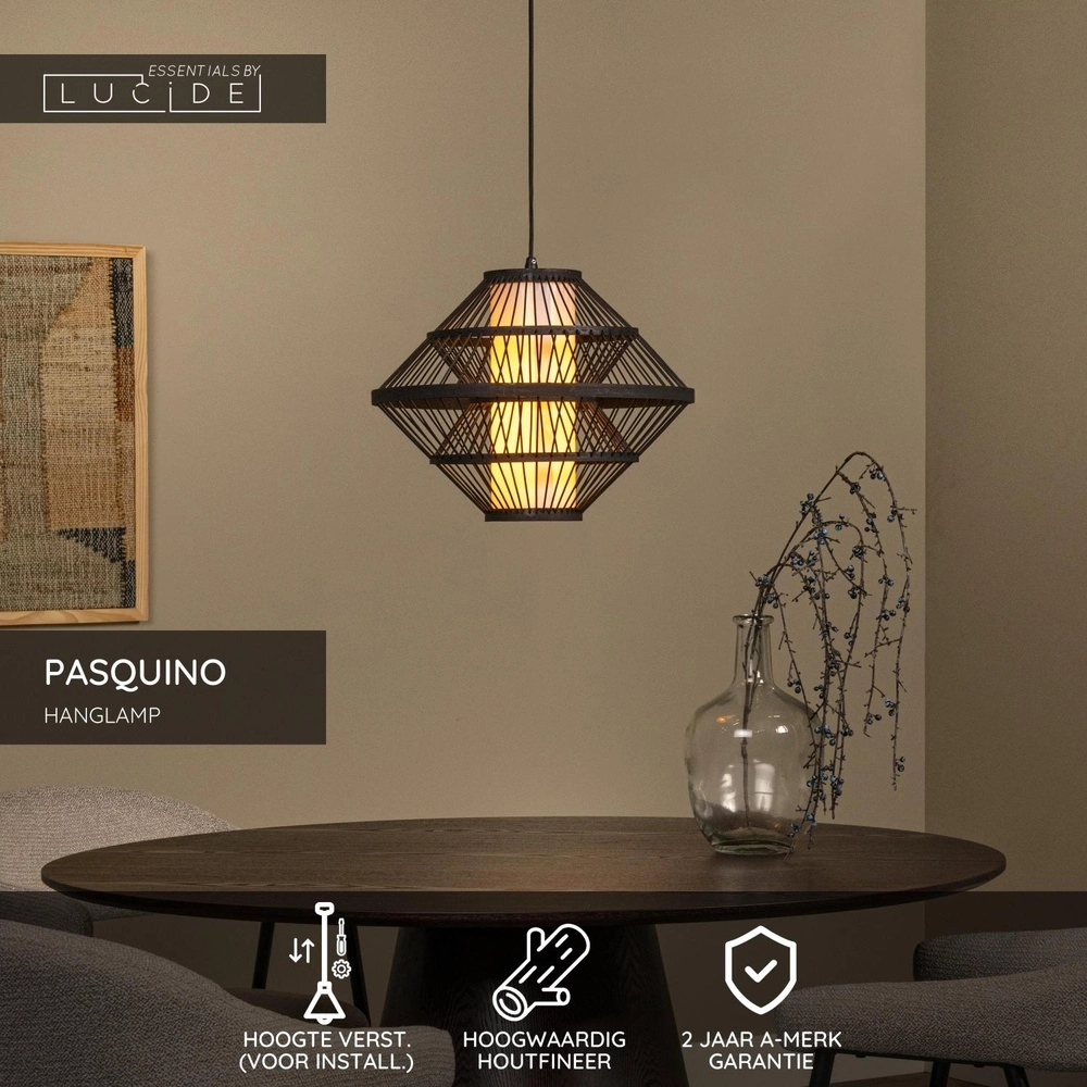Pendant lamp Pasquino Ø 40cm black Lucide 5411212212245