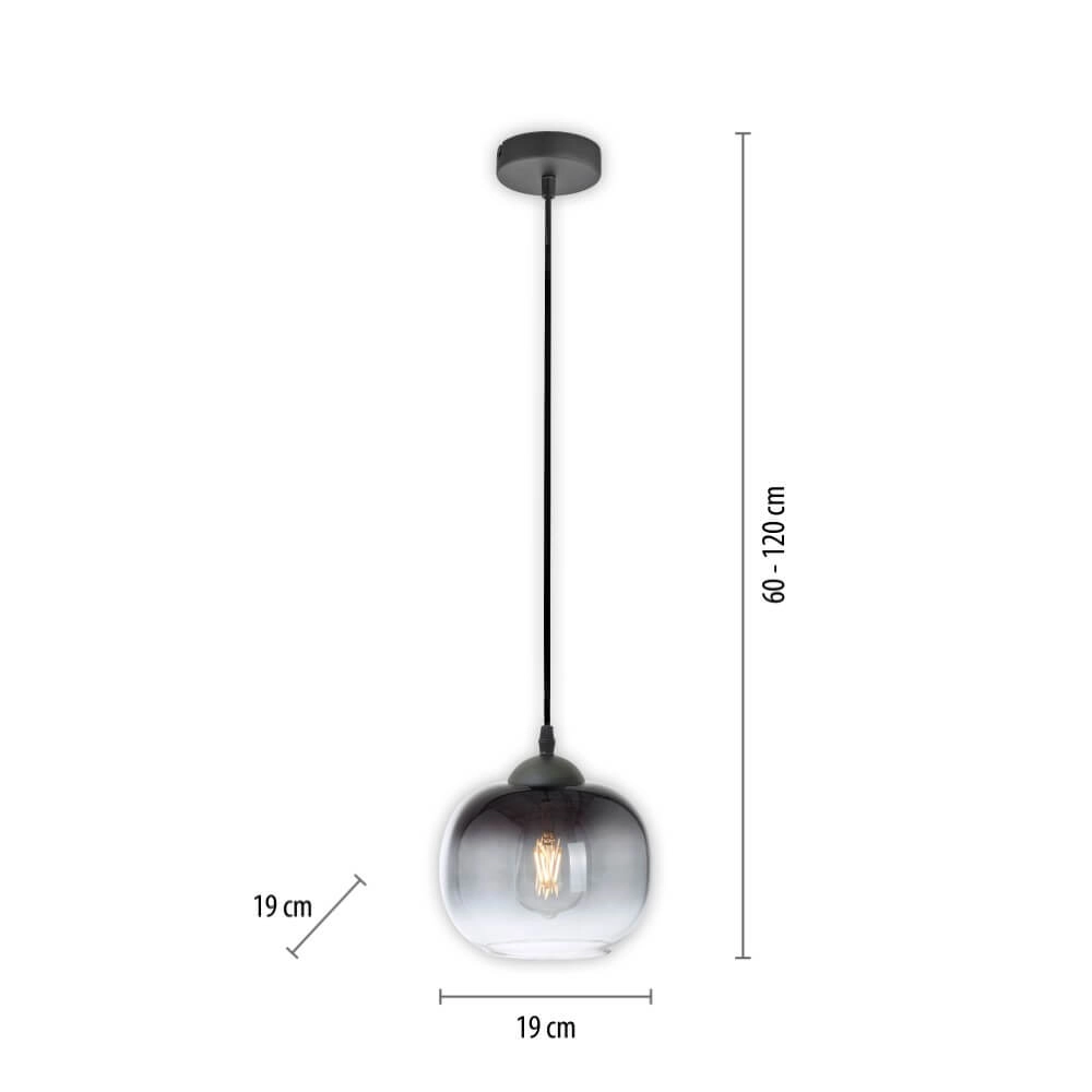 Black pendant lamp Zea ankle Just Light 4043689993740