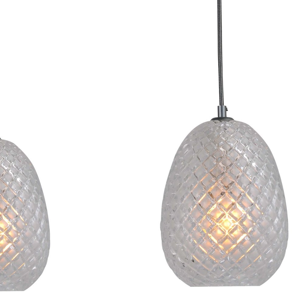 Black hanging lamp Pineapple 3-light with clear glass Masterlight 8718121216867