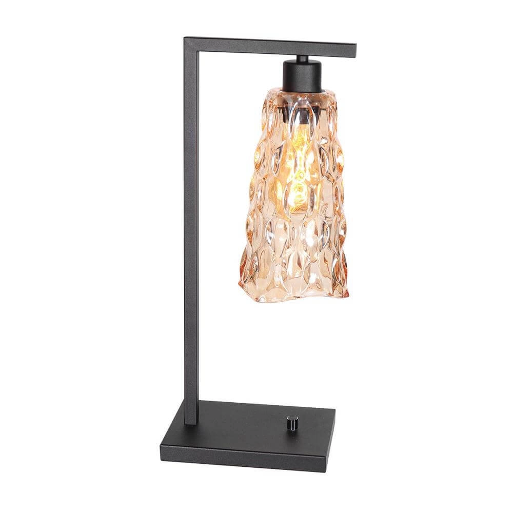 Table lamp Vidrio black with amber glass Steinhauer 8712746173734