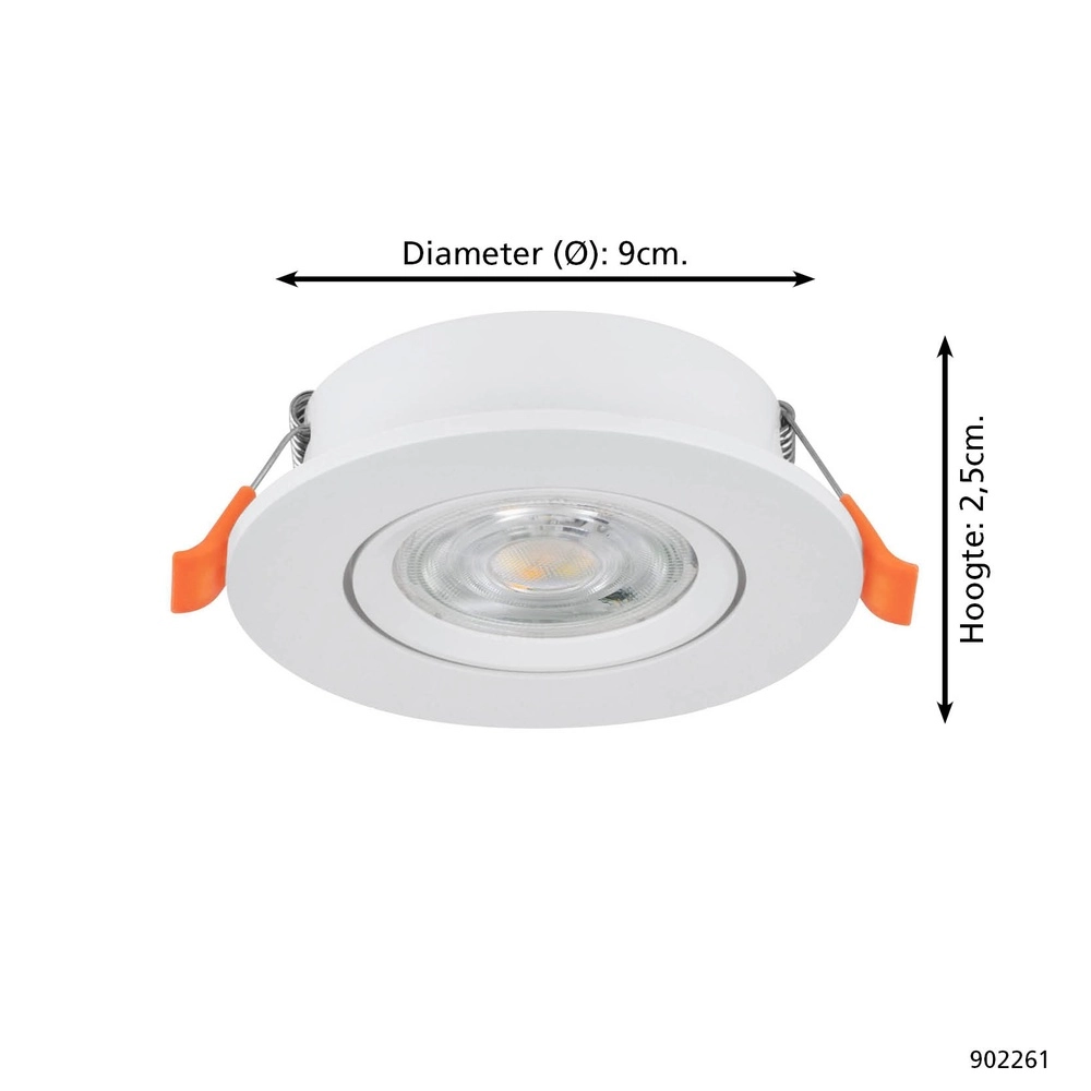 Recessed spotlight Barranco white Ø 9cm - 3-step CCT Eglo 9008606359394
