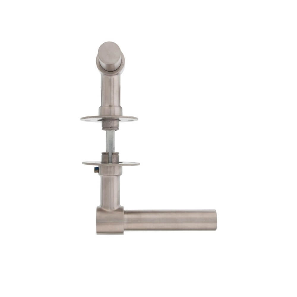 Door handle L/T model Krucko with flat rosette 2mm stainless steel Intersteel 8714186461419