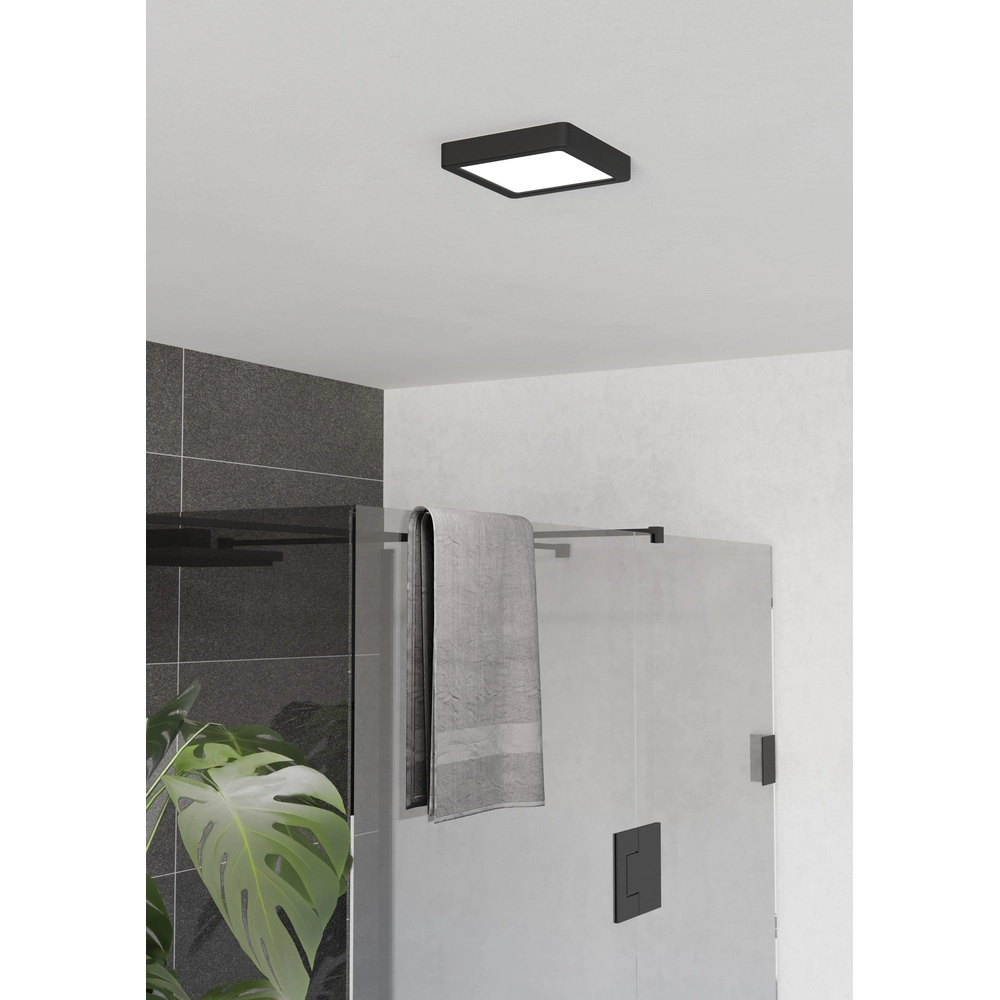 Ceiling light IP44 Fueva 6 Square - Black - 15x15cm Eglo 9008606330331