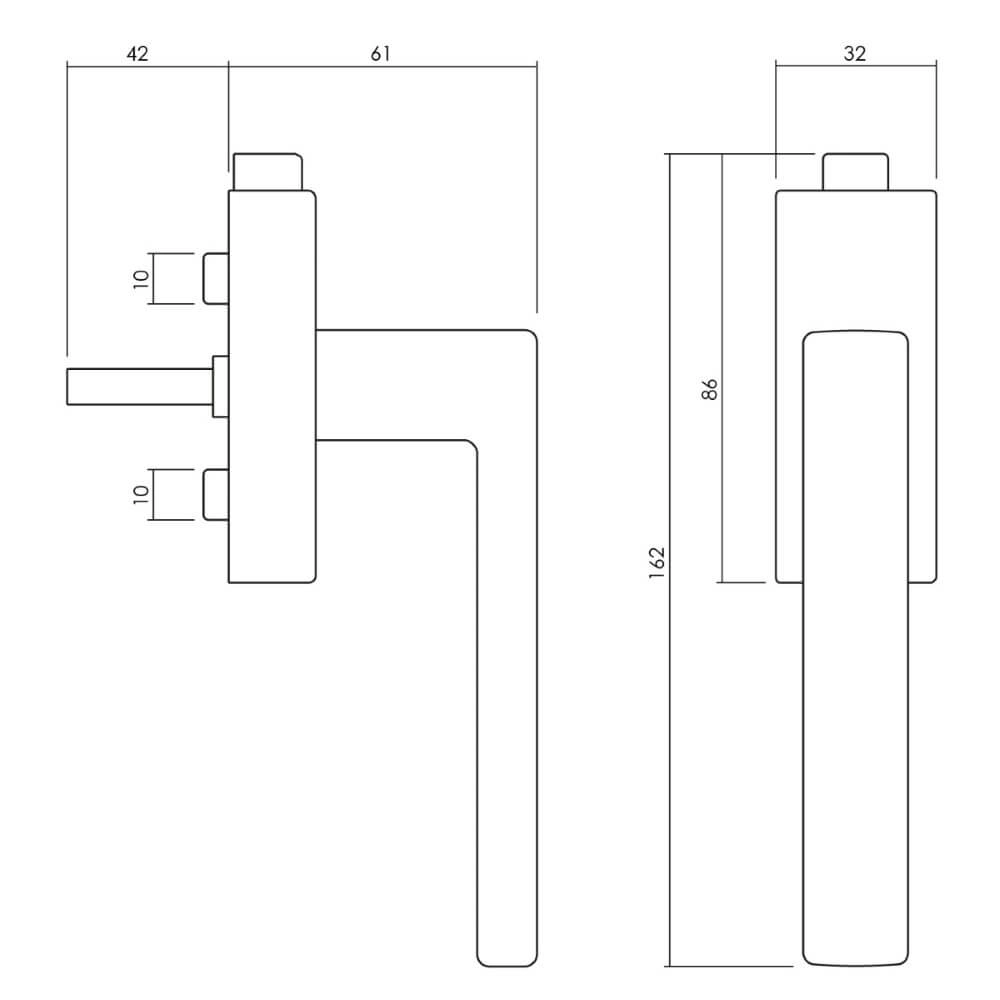 Design window handle Planet Q lockable stainless steel Olivari 8714186479438