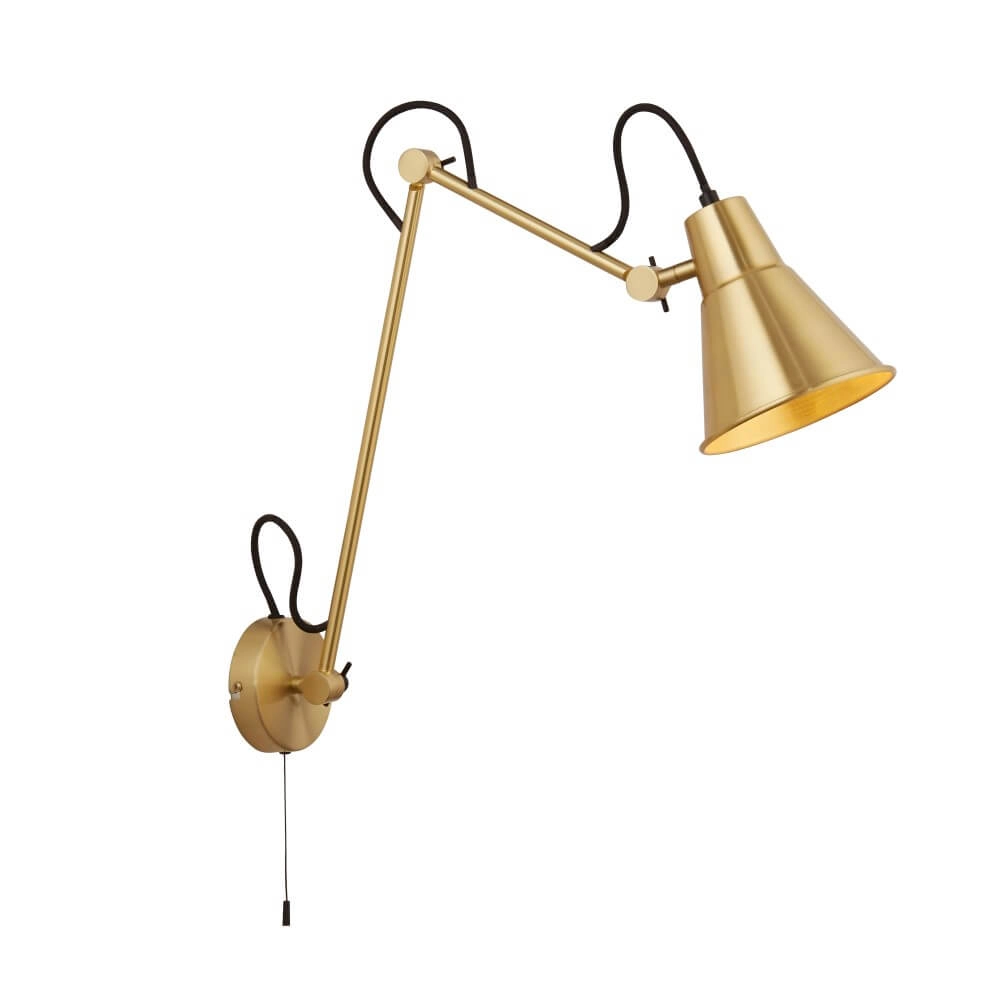 Fold-out wall lamp Swing Arm gold Searchlight 5053423241241