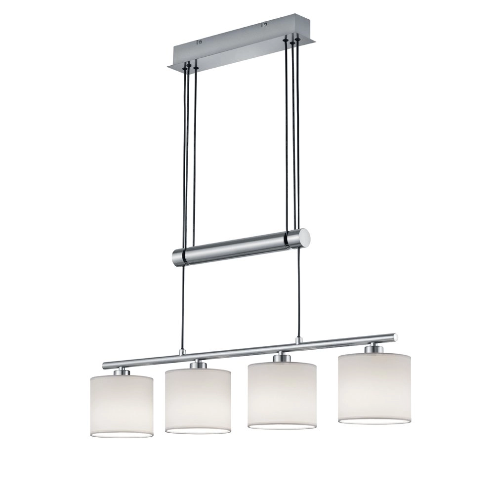 Pendant lamp Garda 4-light nickel matt with white