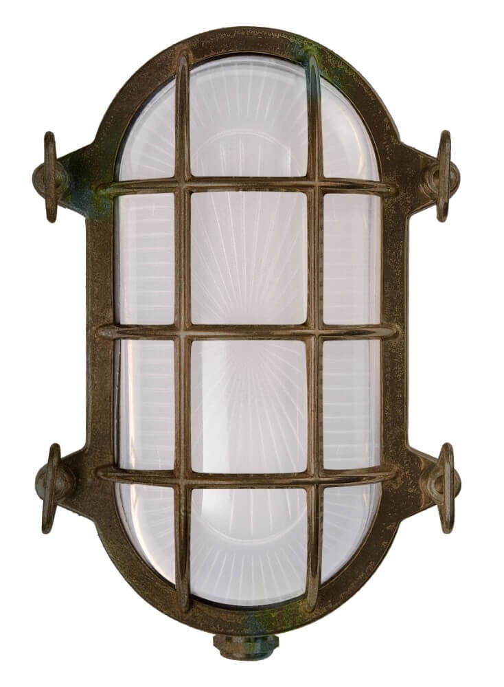 Brass wall lamp Tortuga white glass