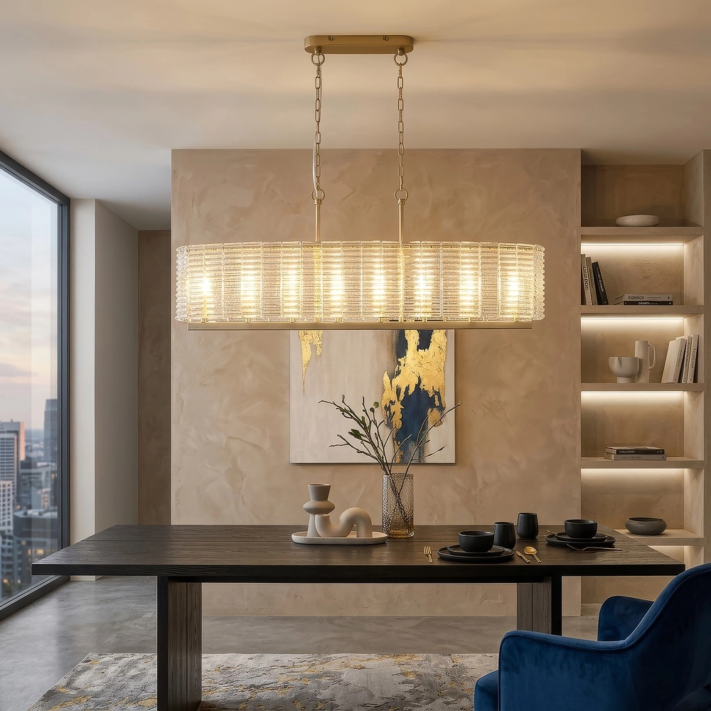 Classic pendant lamp Flute Gold