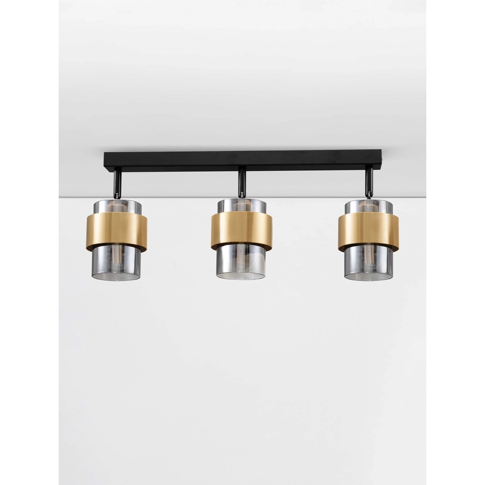 Ceiling lamp Sianna 3-light black with gold Lyora 5212017452610