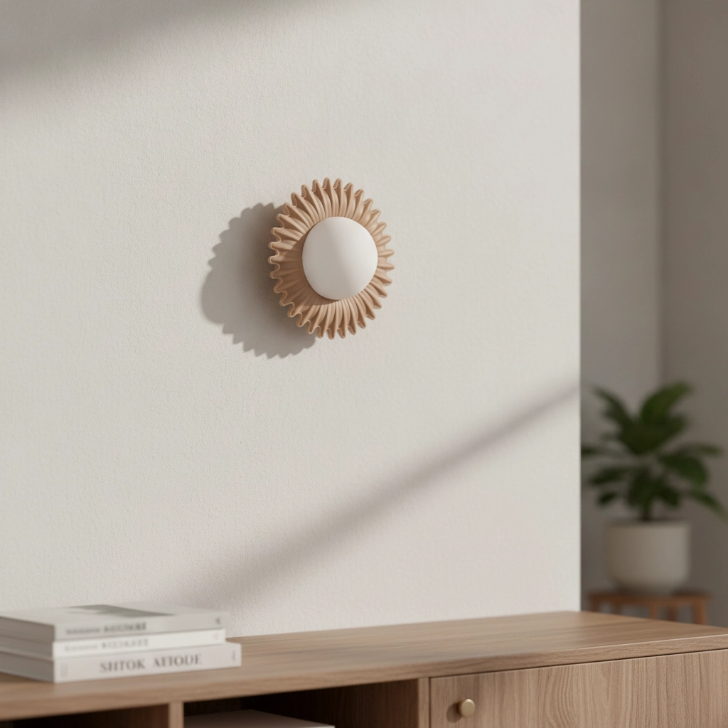 Wall lamp Petel caramel brown with white glass