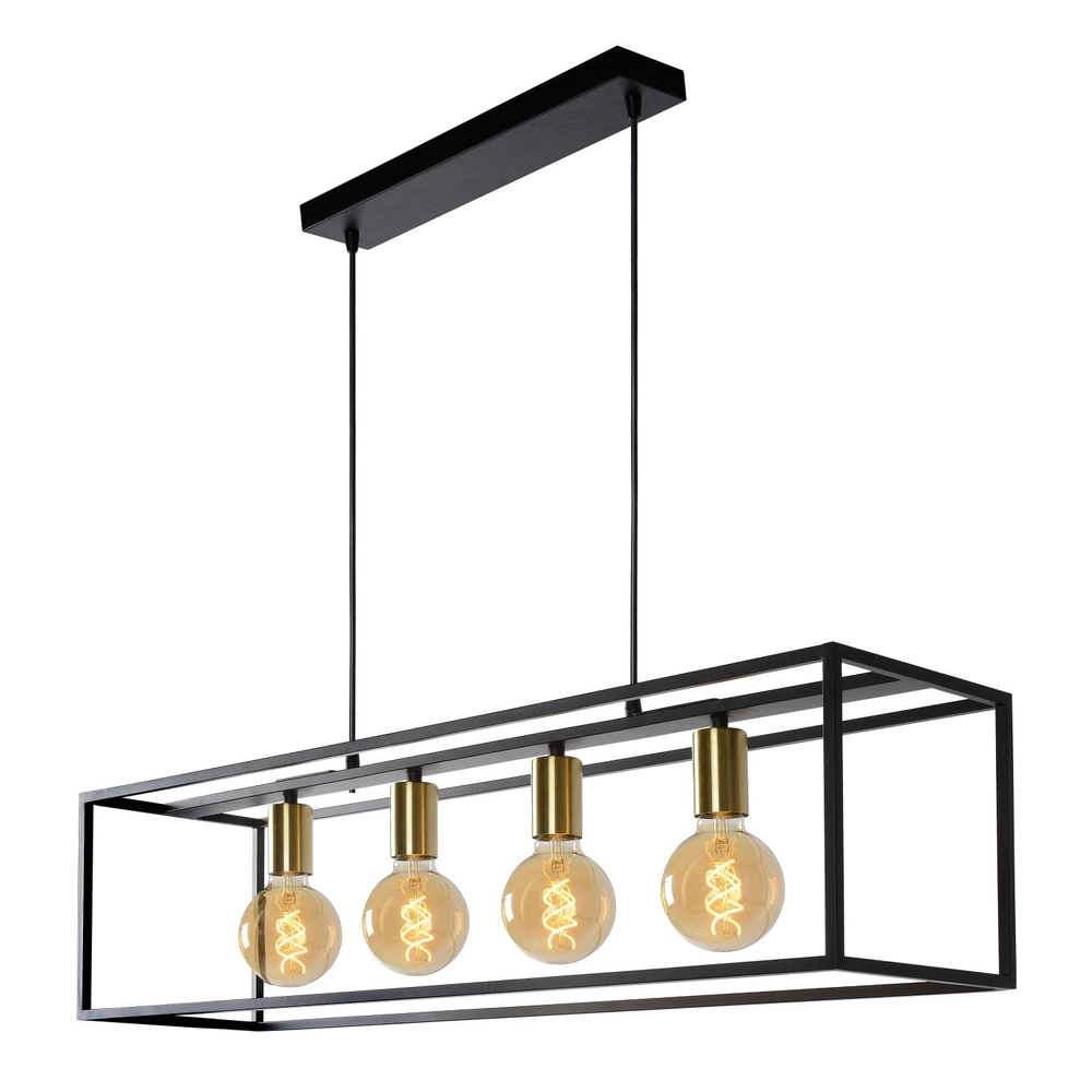 Pendant lamp Ruben 4-light black Lucide 5411212000163