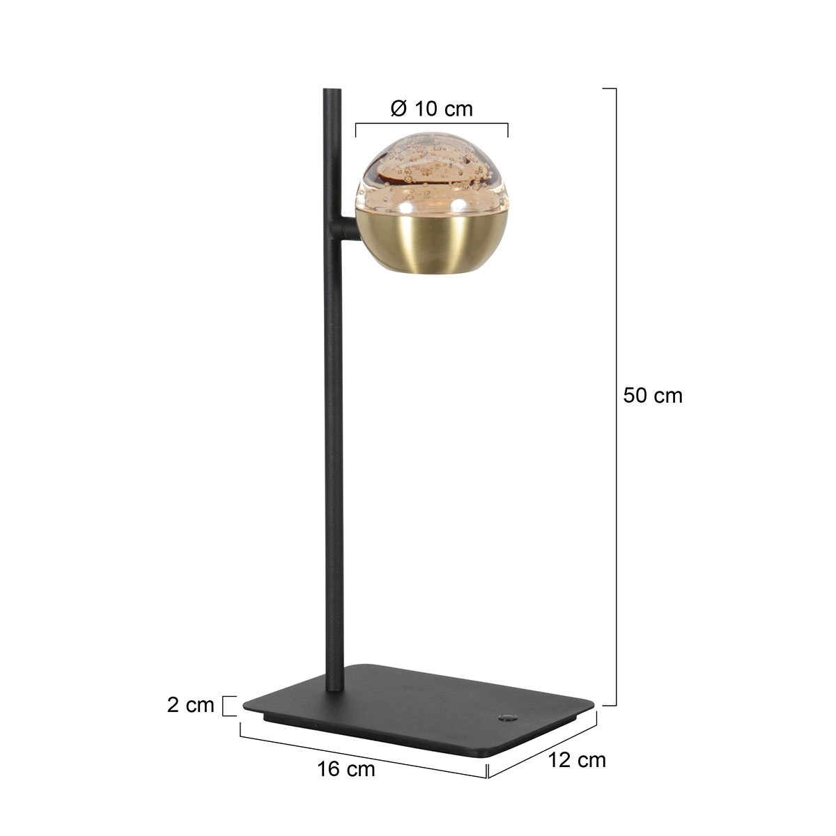 Led desk lamp Belluno brass with black - dimmable Steinhauer 8712746183955