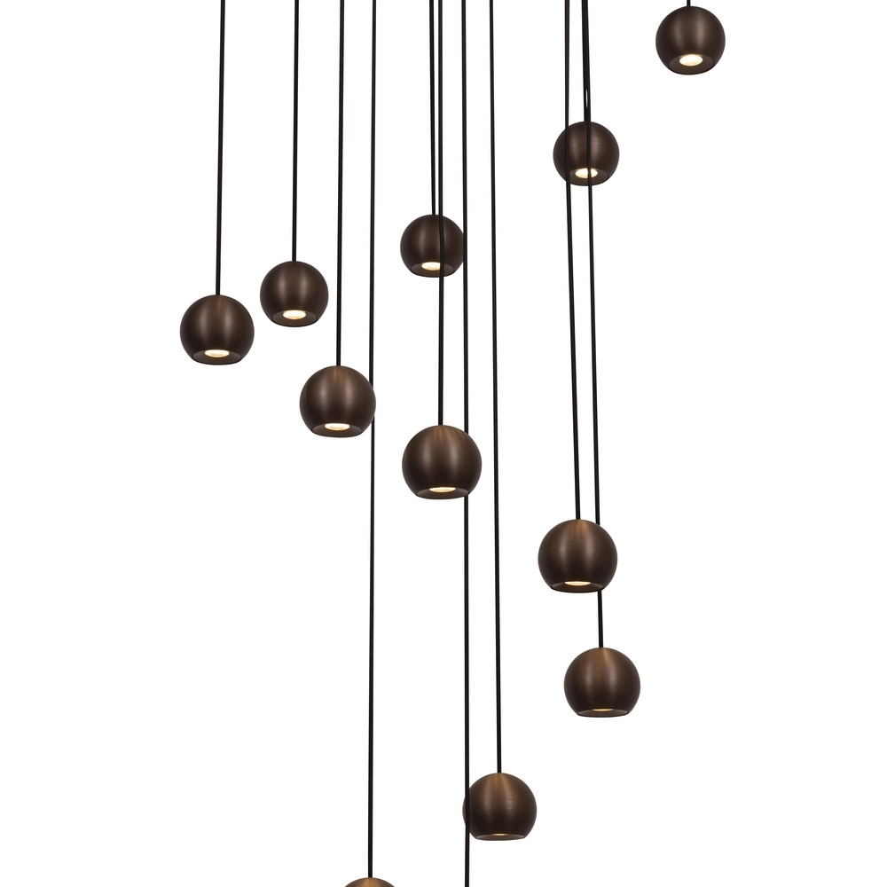 Design vide pendant lamp Montana 16-light coffee brown Premium by Lucide 5411212680174