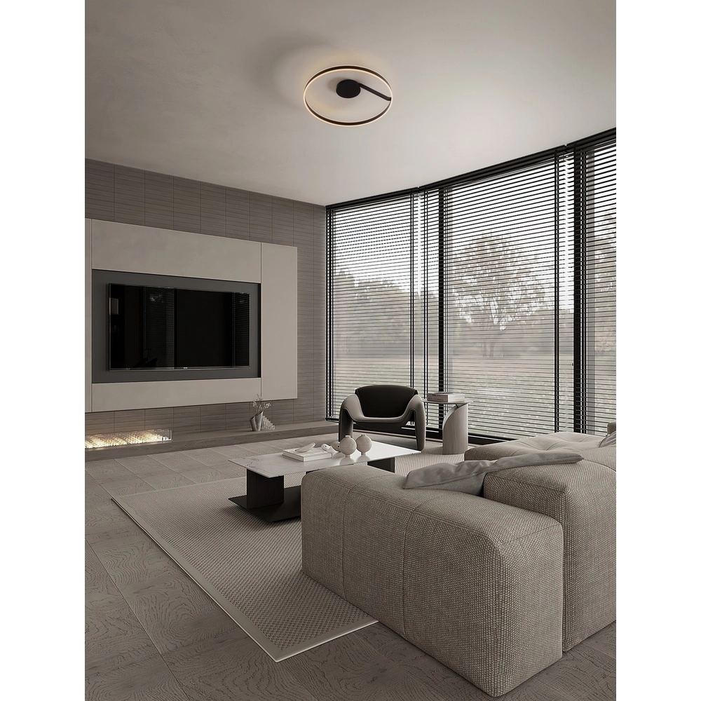 Ceiling lamp Bianco black Ø 80cm Lyora 5212017473851