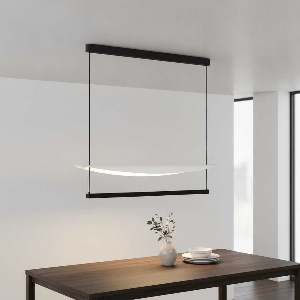 Pendant lamp Diona oval black with white 2700K