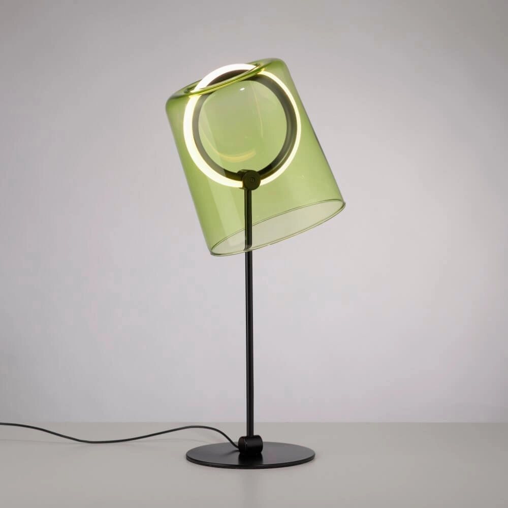 Table lamp Zula Black with green glass Paul Neuhaus 4012248385876